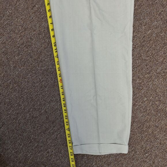 Havana Jacks Cafe Chino Pants Pleated Front Cuffed Hem Beige Men's Size 36 - Picture 10 of 12